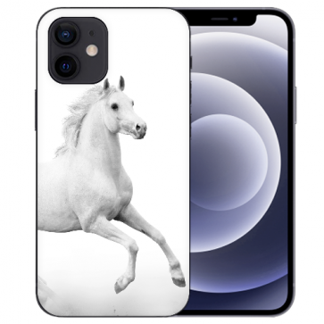 Schutzhülle für iPhone 12 mini Handy Case mit Pferd Bild Namendruck 