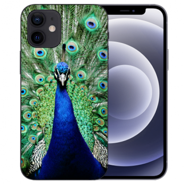 Handy Schutzhülle mit Bild Namendruck Pfau für iPhone 12 mini