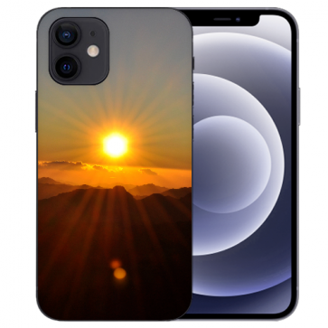 iPhone 12 mini Handy Schutzhülle Tasche mit Fotodruck Sonnenaufgang
