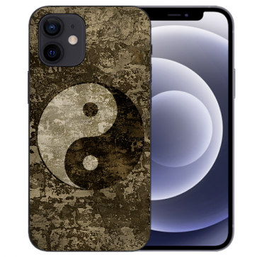 Handy Schutzhülle mit Bilddruck Yin Yang für iPhone 12 mini Etui