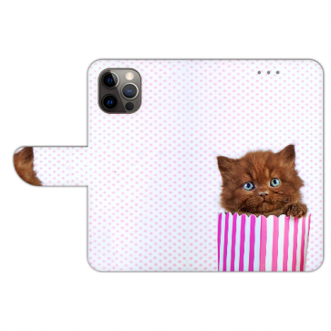 Handy Tasche Book für iPhone 14 Pro Max Fotodruck Kätzchen Braun 