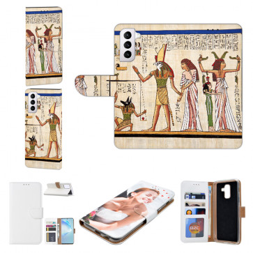 Samsung Galaxy S21 FE Handy Schutzhülle mit Bilddruck Götter Ägyptens