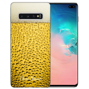 TPU Silikon Hülle für Samsung Galaxy S10 Plus mit Bilddruck Bier Etui