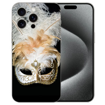 Personalisierte TPU Handy Hülle für iPhone 15 Pro Max mit eigenem Bilddruck Venedig Maske Personalisierte TPU Handy Hülle für iPhone 15 Pro Max mit eigenem Bilddruck Venedig Maske