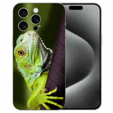 Individuelle Silikon TPU Schale für iPhone 16 Pro Etui mit Bilddruck Eidechse Cover Case