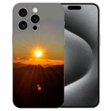 Silikon Schutzhülle Cover Case Etui Bilddruck Sonnenaufgang für iPhone 16 Pro Max Book  