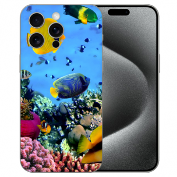 Personalisierte TPU Silikon Cover Case für iPhone 16 Pro mit Fotodruck Korallenfische Hülle