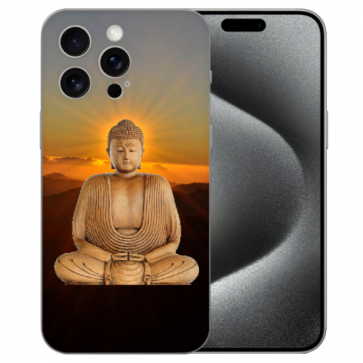 Personalisierte TPU Handy Hülle für iPhone 15 Pro Max mit eigenem Bilddruck Frieden Buddha Personalisierte TPU Handy Hülle für iPhone 15 Pro Max mit eigenem Bilddruck Frieden Buddha