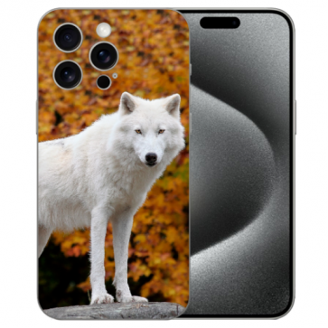 TPU Personalisierte Handy Hülle Polarwolf Bilddruck für iPhone 16 Pro Max Cover Case