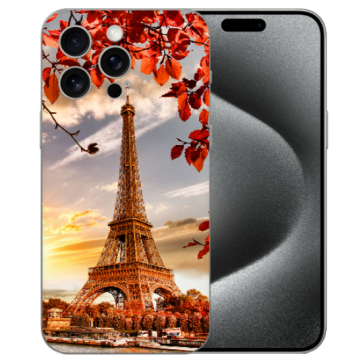 Individuelle TPU Cover Silikon TPU Cover für iPhone 16 Pro mit Eiffelturm Bilddruck Back
