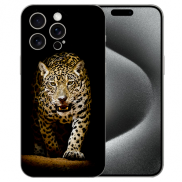 TPU Schale mit eigenem Fotodruck Leopard bei der Jagd für iPhone 15 Pro Back Case TPU Schale mit eigenem Fotodruck Leopard bei der Jagd für iPhone 15 Pro Back Case