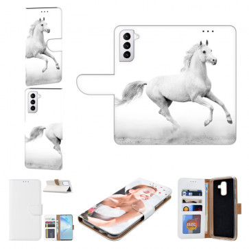 Handy Hülle Tasche mit Pferd Fotodruck für Samsung Galaxy S21