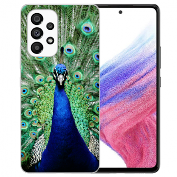 Silikon TPU Case Handyhülle mit Fotodruck Pfau für Samsung Galaxy A33 (5G)