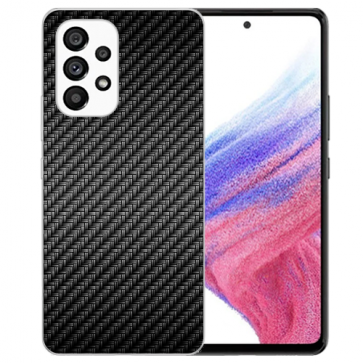 Silikon TPU Case Handyhülle mit Fotodruck Carbon Optik für Samsung Galaxy A33 (5G)