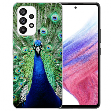 Silikoncover TPU mit Pfau Fotodruck für Samsung Galaxy A53 5G Handy Schale Silikoncover TPU mit Pfau Fotodruck für Samsung Galaxy A53 5G Handy Schale
