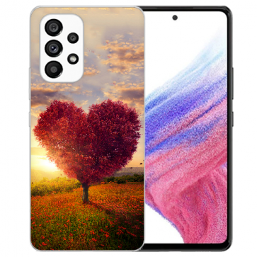 Schutzhülle Silikon Cover für Samsung Galaxy A13 (4G) Fotodruck Herzbaum 