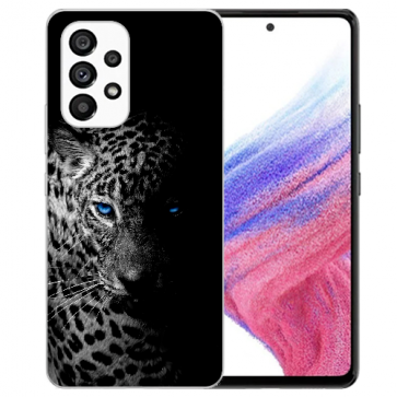Silikon TPU für Samsung Galaxy A53 5G Bilddruck Leopard mit blauen Augen