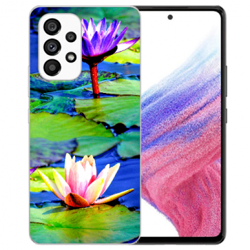 Flip Case Silikon TPU Lotosblumen Bilddruck für Samsung Galaxy A53 5G 