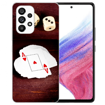 Silikoncover für Samsung Galaxy A53 5G mit Spielkarten-Würfel Fotodruck  Silikoncover für Samsung Galaxy A53 5G mit Spielkarten-Würfel Fotodruck