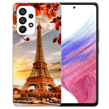 Schutzhülle Silikoncover für Samsung Galaxy A53 5G mit Eiffelturm Fotodruck  Schutzhülle Silikoncover für Samsung Galaxy A53 5G mit Eiffelturm Fotodruck
