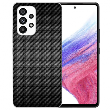 Silikoncover TPU mit Carbon Optik Fotodruck für Samsung Galaxy A53 5G Handy Schale Silikoncover TPU mit Carbon Optik Fotodruck für Samsung Galaxy A53 5G Handy Schale