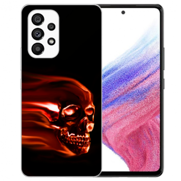 TPU - Silikon Case Handy Schale für Samsung Galaxy A53 5G Bilddruck Totenschädel