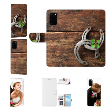 Samsung Galaxy S20 Handy Hülle mit Holz hufeisen Bilddruck Etui