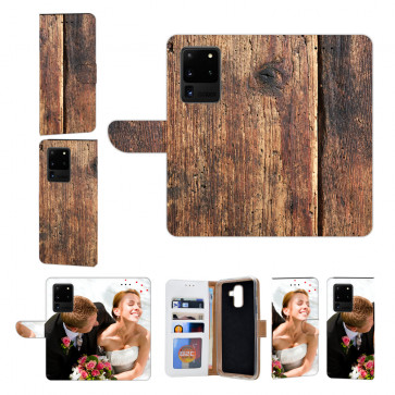 Samsung Galaxy S21 Ultra Handy Hülle mit Bilddruck HolzOptik