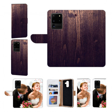 Samsung Galaxy S21 Ultra Handy Hülle mit Fotodruck HolzOptik Dunkelbraun