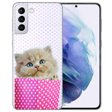 Silikon TPU Hülle für Samsung Galaxy S21 Plus mit Fotodruck Kätzchen Baby 