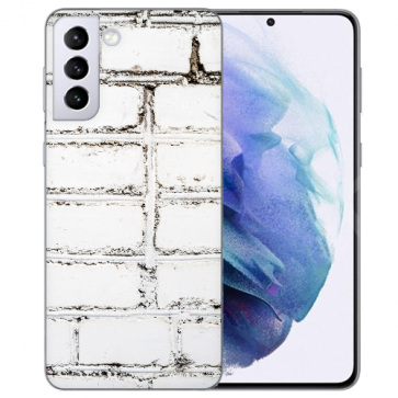 Samsung Galaxy S21 Silikon TPU Hülle mit Fotodruck Weiße Mauer