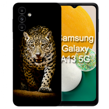 Silikon Handy Schutzhülle Leopard bei der Jagd Fotodruck Cover Case für Samsung Galaxy A55 (5G) 