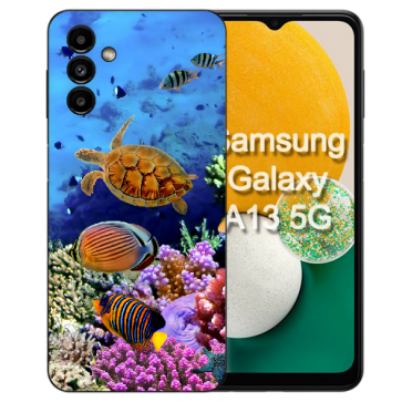 Schutzhülle TPU Handy Hülle für Samsung Galaxy A55 (5G) Aquarium Schildkröten Fotodruck Cover 