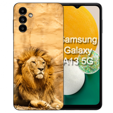 Silikon Handy Hülle Schutzhülle TPU Löwe Fotodruck für Samsung Galaxy A55 (5G) Cover Case