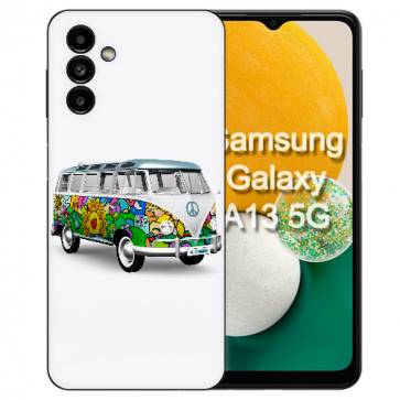 Personalisierte TPU Schale Cover Case Etui für Samsung Galaxy A25 (5G) mit eigenem Bilddruck Hippie Bus