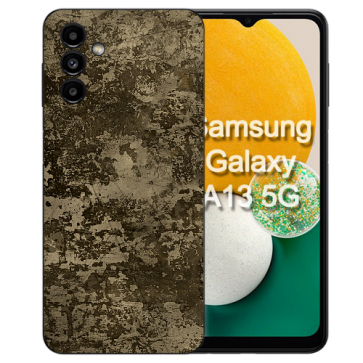 Handy Hülle Silikon Cover Case für Samsung Galaxy A24 mit eigenem Braune Muster Fotodruck Etui