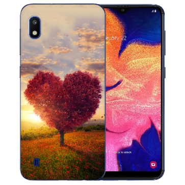 Samsung Galaxy A01 Silikon Schutzhülle TPU mit Bilddruck Herzbaum Etui