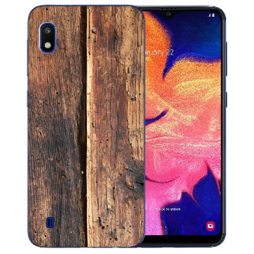 Silikon TPU Hülle mit Bilddruck HolzOptik für Samsung Galaxy A10