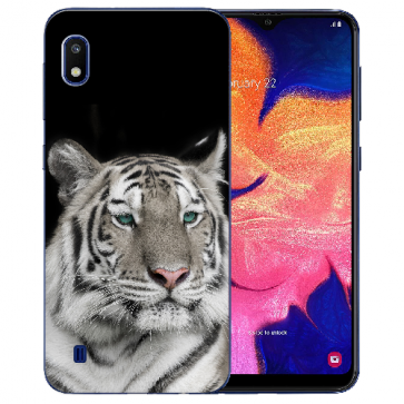 Samsung Galaxy A10 Silikon TPU Case Schutzhülle mit Tiger Bilddruck