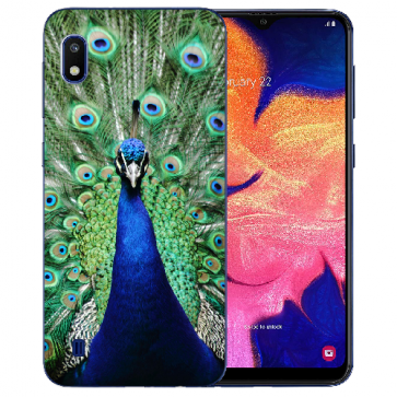 Samsung Galaxy A10 Silikon TPU Hülle Case mit Pfau Bilddruck