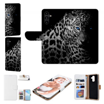 Handy Backcover mit Fotodruck Leopard mit blauen Augen für Samsung Galaxy A55 (5G) Etui