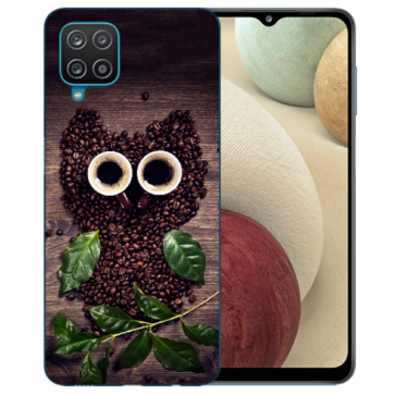 Samsung Galaxy A42 5G Silikon TPU Hülle mit Bilddruck Kaffee Eule