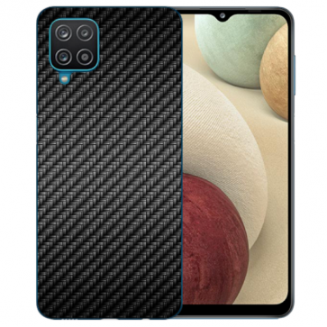 Samsung Galaxy A42 5G Silikon TPU Hülle mit Carbon Optik Bilddruck 