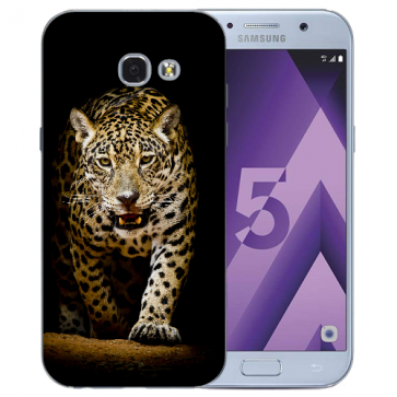 Samsung Galaxy A3 (2017) Silikon TPU Hülle mit Bilddruck Leopard beim Jagd 