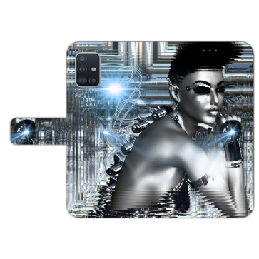 Samsung Galaxy A41 Handy Hülle Tasche mit Robot Girl Bilddruck Etui