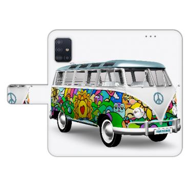 Samsung Galaxy A71 Handy Hülle Tasche mit Bilddruck Hippie Bus Etui