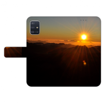 Samsung Galaxy A71 Handy Hülle Tasche mit Bilddruck Sonnenaufgang