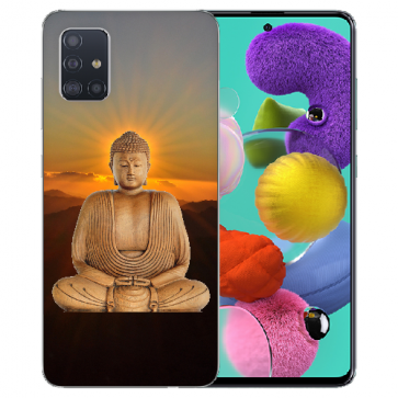 Samsung Galaxy A51 Silikon TPU Hülle mit Frieden buddha Fotodruck 