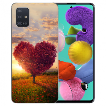 Samsung Galaxy A51 Silikon TPU Hülle mit Fotodruck Herzbaum Etui