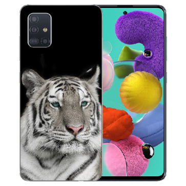 Samsung Galaxy A51 Silikon Schutzhülle TPU Case mit Tiger Bilddruck